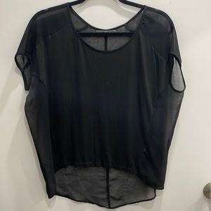 Velvet sheer blouse